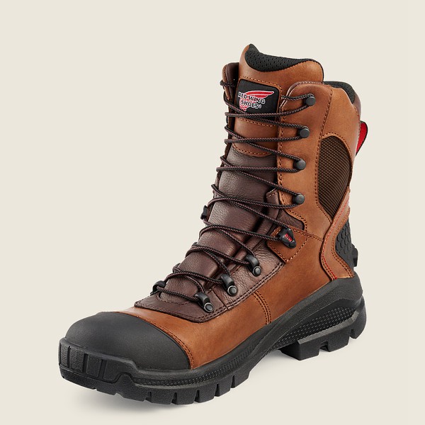 Red Wing Work Boots Mens Brown/Black - Crv™ - 8-inch Waterproof Soft Toe - 9624713-RE